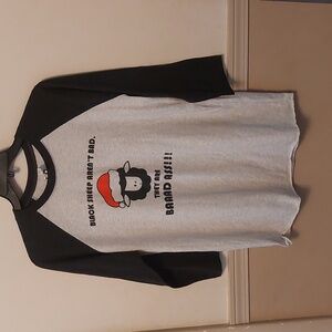 Black Sheep Fam Christmas Graphic Raglan Tee Sz L